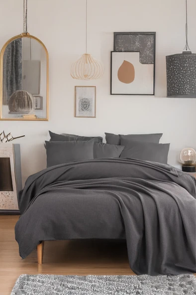 Ecocel Pike Örtü Battal King 240x230cm Karde Antrasit