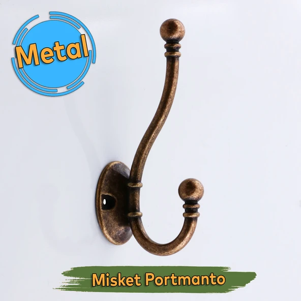 Misket Askı Antik Bakır Vestiyer Portmanto Dolap Askılık Askılığı Duvar Banyo Mutfak Elbise Askısı