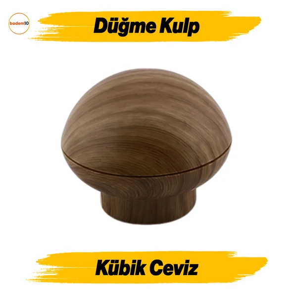 Luka Düğme Ceviz Mobilya Mutfak Dolap Dolabı Çekmece Kulpu Kulbu Plastik Kahverengi Tek Vidalı Kulp