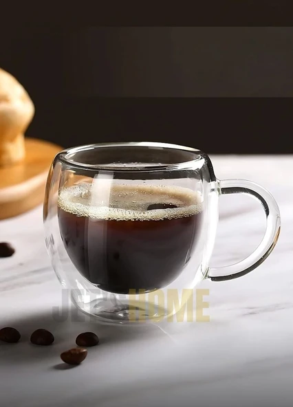 12’li Set Kulplu Espresso Bardağı Doppio Ristretto Bardağı Çift Cidarlı Türk Kahvesi Bardak 80 ml - 4