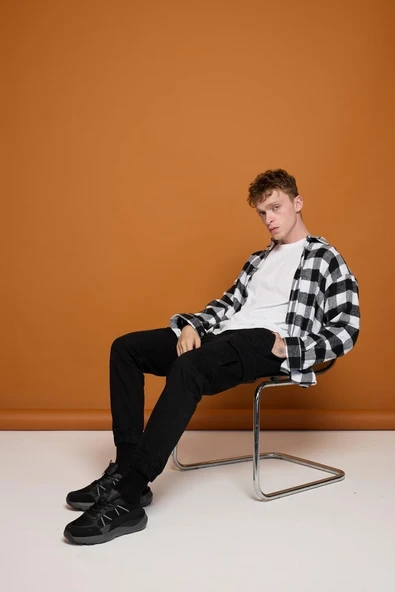 Erkek Spor Ayakkabı - Siyah-Gri, - Resim 3