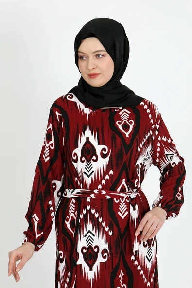 DESENLİ BÜRÜMCÜK ELBİSE - 5