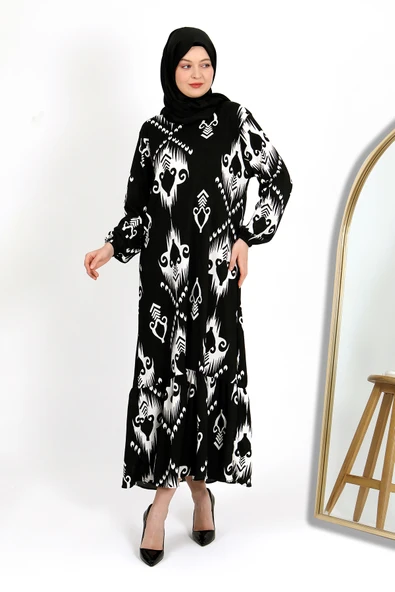 DESENLİ BÜRÜMCÜK ELBİSE - 12