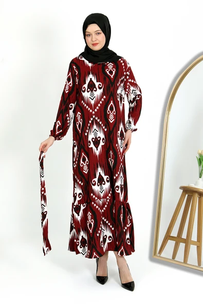 DESENLİ BÜRÜMCÜK ELBİSE - 6