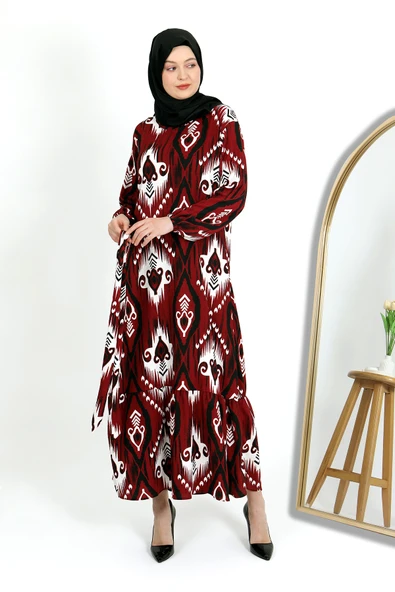 DESENLİ BÜRÜMCÜK ELBİSE - 7