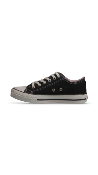 Kadın Sneaker - Siyah-Beyaz, Tekstil - 2