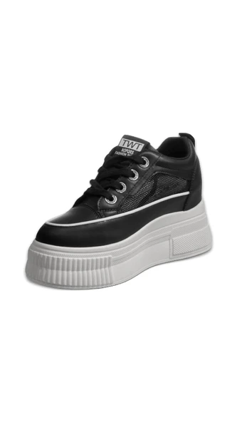 Kadın Sneaker - Siyah, Fileli - 4