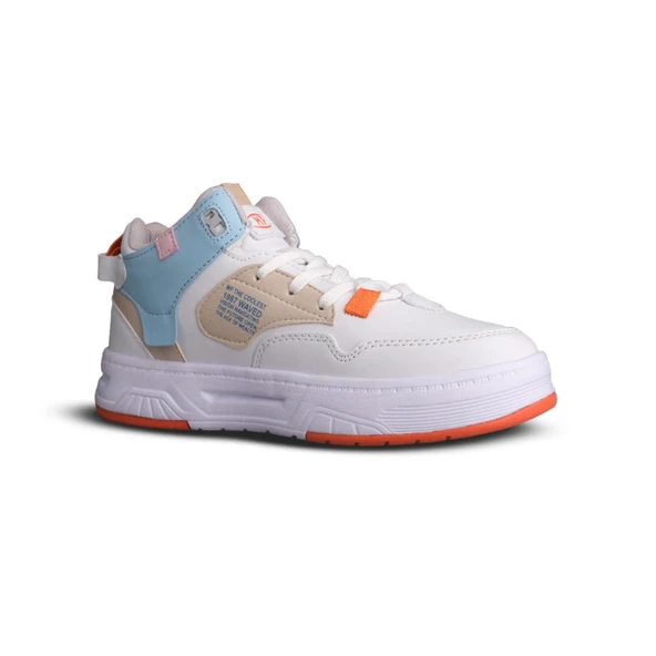 Kadın Sneaker - Beyaz-Mavi, Bilek Boy - 3