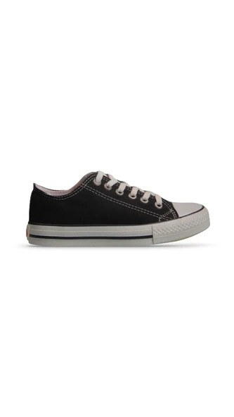 Kadın Sneaker - Siyah-Beyaz, Tekstil - 1