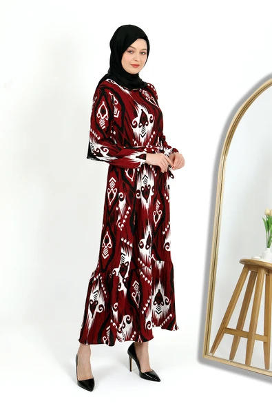 DESENLİ BÜRÜMCÜK ELBİSE - 3