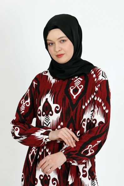 DESENLİ BÜRÜMCÜK ELBİSE - 9