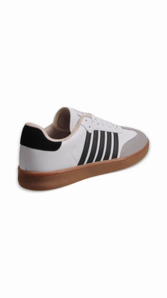 Erkek Sneaker - Beyaz-Siyah, - Resim 3