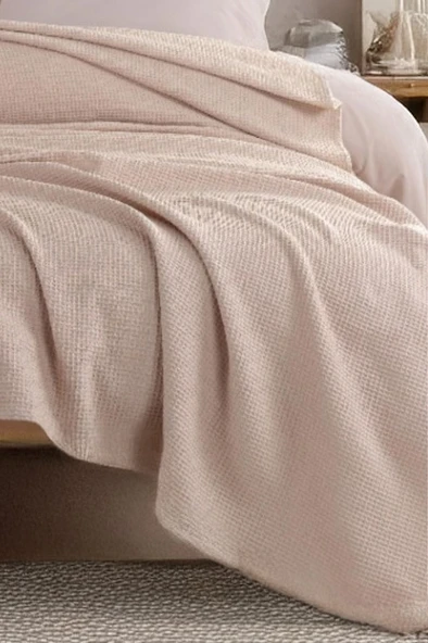 Upstyle Ecocel Pike Örtü Battal King 240x230cm Karde Koyu Bej - Resim 3