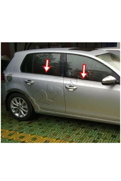 BRSPLAST  Volkswagen Golf 6 Uyumlu 2009-2013 Krom Cam Çıtası 4 Parça Paslanmaz Çelik - 3
