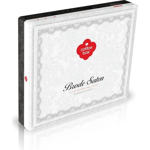 Cotton Box Brode Saten Çift Kişilik Nevresim Takımı Sheen Gri - 3