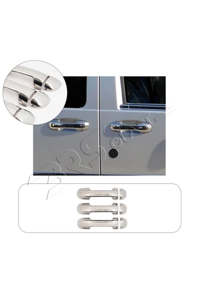 BRSPLAST  Ford Connect Uyumlu 2002-2009 Krom Kapı Kolu 3 Kapı Paslanmaz Çelik