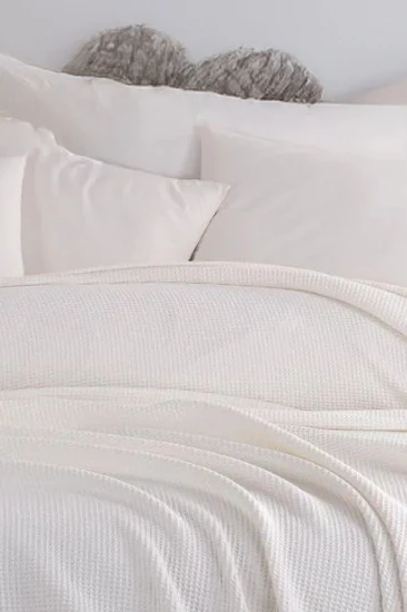 Upstyle Ecocel Pike Örtü Battal King 240x230cm Karde Krem - Resim 3