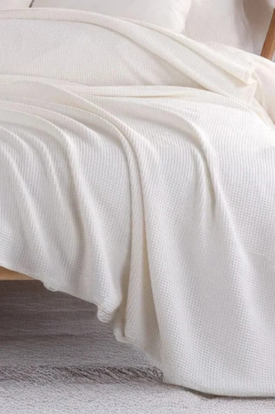 Upstyle Ecocel Pike Örtü Battal King 240x230cm Karde Krem - Resim 2