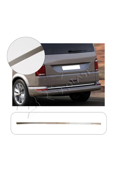 BRSPLAST  Volkswagen Transporter T6 Uyumlu 2015-2023 Krom Bagaj Alt Çıtası Paslanmaz Çelik