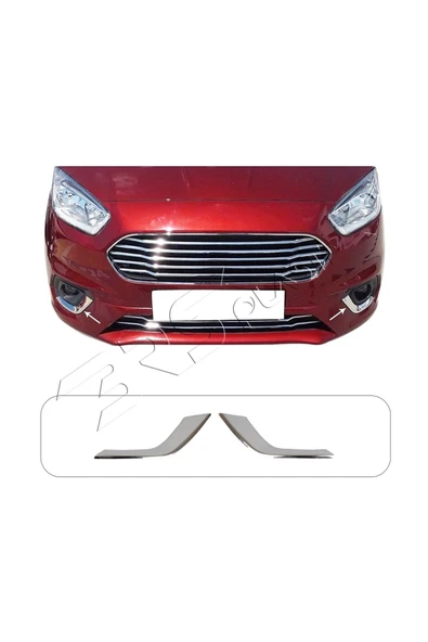 BRSPLAST  Ford Courier Uyumlu 2018 Ve Üzeri Krom Sis Farı Çerçevesi 2 Parça Paslanmaz Çelik
