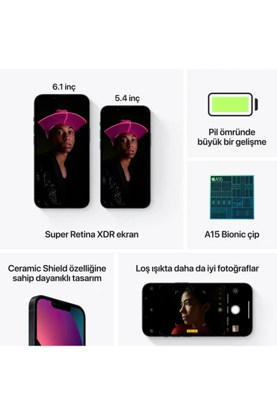 iPhone 13 128 GB Siyah Cep Telefonu (Apple Türkiye Garantili) - 8
