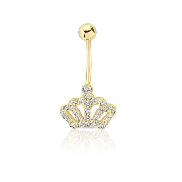 Altın Taşlı Taç Piercing