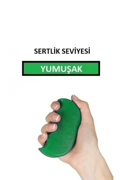 ZEYSAN Silikon Stres Aparatı El Egzersiz Güçlendirici Fizik Tedavi El Bilek Parmak Güçlendirme Yeşil