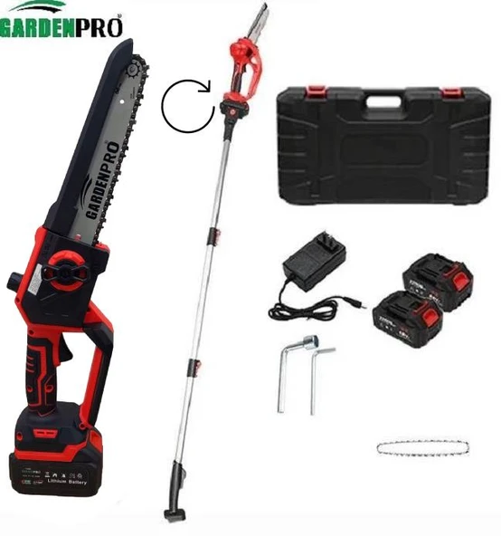Gardenpro VST9C202 Lityum Akülü Uzatma Aparatlı Budama Testeresi