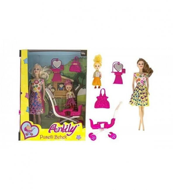 Anlily Bebek Arabalı Aksesuarlı Oyuncak Bebek - Resim 2