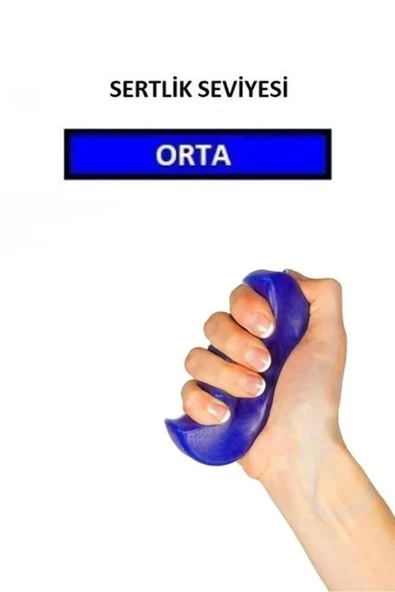 ZEYSAN Silikon Stres Aparatı El Egzersiz Güçlendirici Fizik Tedavi El Bilek Parmak Güçlendirme Mavi - 2