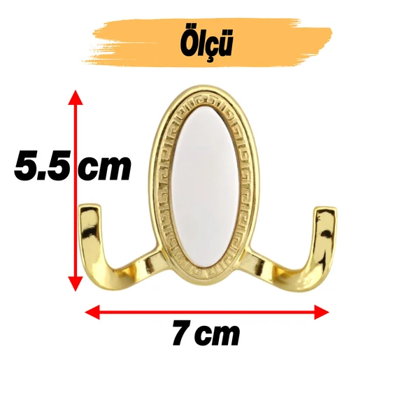 Askı Gold Altın Dolap Askılık Askılığı Duvar Vestiyer Banyo Mutfak Elbise Kıyafet Askısı 5 Adet - 2