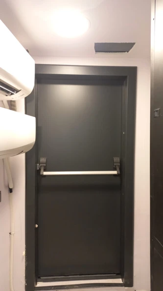 TSE Sertifikalı Yangın Kapıları, Antrasit Renk Panikbarlı Yangın Kapıları - 3
