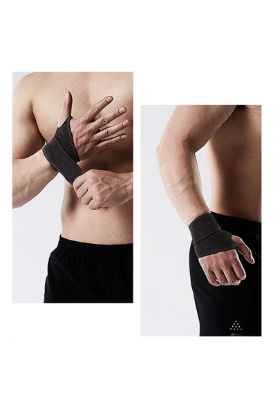 ARWEX 2 Adet El Bilek Bandajı Elastik Sporcu Bilekliği Fitness Ağırlık Destek Crossfit Body Bilekliği - 5