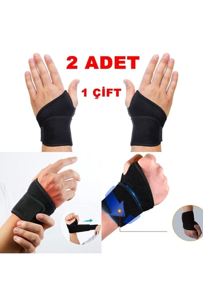 ARWEX 2 Adet El Bilek Bandajı Elastik Sporcu Bilekliği Fitness Ağırlık Destek Crossfit Body Bilekliği