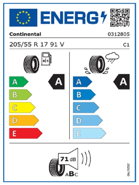 Continental 205/55R17 91V EcoContact 6  Oto Yaz Lastiği(Üretim Tarihi: 2025) - Resim 2