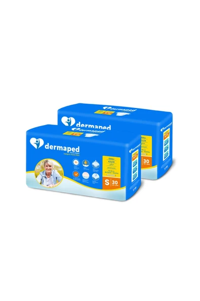 DERMAPED Yetişkin Hasta Bezi Bel Bantlı S Beden 60 Adet ( Süper Emici )(2X30)