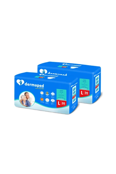 DERMAPED Bel Bantlı 60 Adet Large Yetişkin Hasta Bezi(2X30)