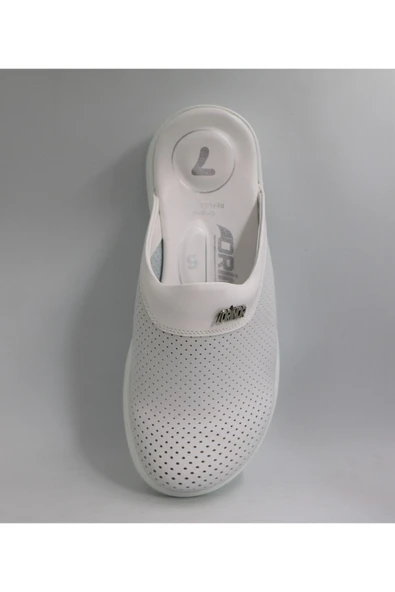 VİZOR-ORİNOR Ortopedik Sabo Terlik Doktor Hemşire Hastane Aşçı Terliği Beyaz - 3
