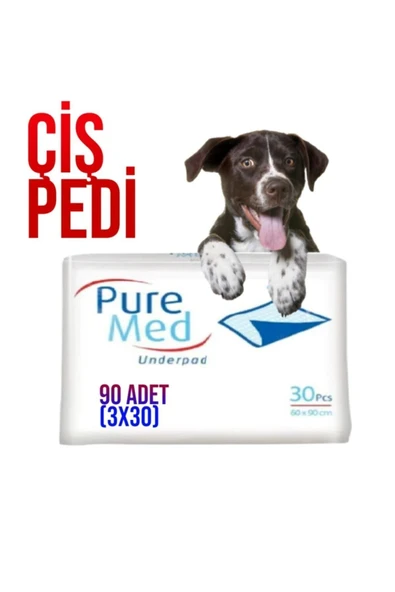 PUREMED 60x90 Cm Kedi Köpek Çiş Pedi 90 Adet (3x30)