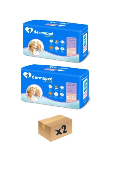 DERMAPED Yetişkin Hasta Bezi Bel Bantlı Xl Beden Süper Emici Avantaj Paket 30*2 60 Adet