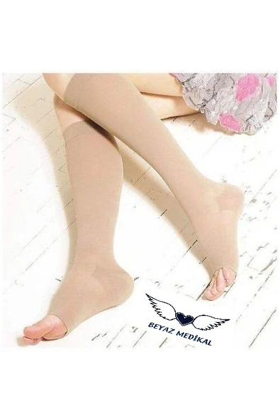 DUKAVAS Orta Basınçlı (23 - 32 Mmhg) Diz Altı Varis Çorabı (burnu Açık)