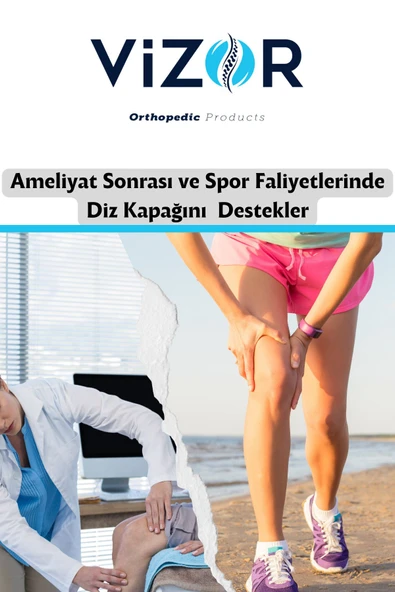 VİZOR Standart Patella Ve Ligament Destekli Dizlik Flexible Destekli Dizlik Sporda Destekleyici Dizlik - 4