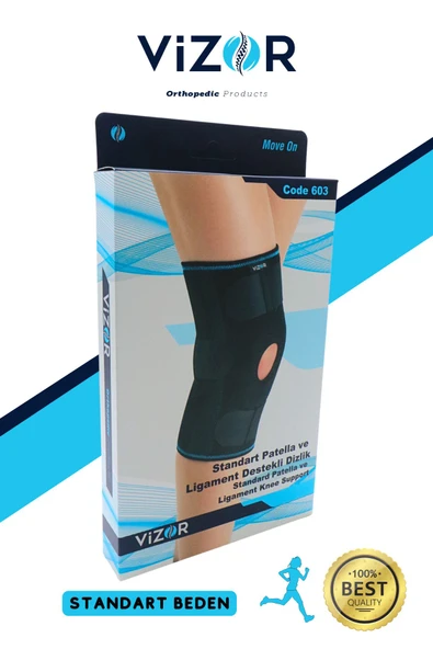 VİZOR Standart Patella Ve Ligament Destekli Dizlik Flexible Destekli Dizlik Sporda Destekleyici Dizlik - 3