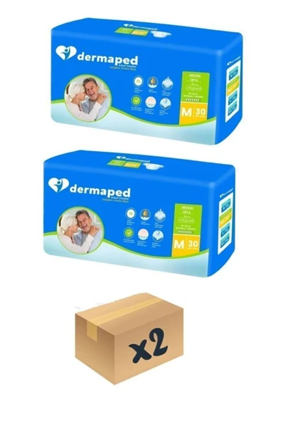 DERMAPED Yetişkin Hasta Bezi Bel Bantlı Orta Boy (m) Beden Süper Emici Avantaj Paket 30*2 60 Adet
