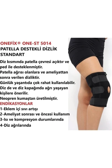 ONEFİX Patella Destekli Dizlik (tek Beden)[ Siyah Renk] - 2