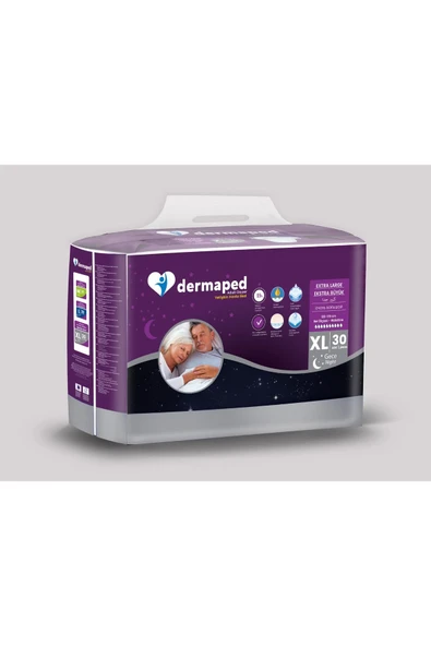 DERMAPED Gece X-LARGE 120-170 cm 30'lu Bel bantlı Yetişkin Hasta Bezi