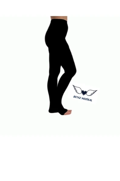 DUKAVAS Orta Basınçlı (23 - 32 Mmhg) Külotlu Varis Çorabı Siyah (burnu Açık)