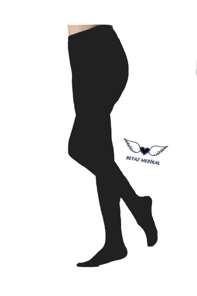DUKAVAS Orta Basınçlı (23 - 32 Mmhg) Külotlu Varis Çorabı Siyah (burnu Kapalı)