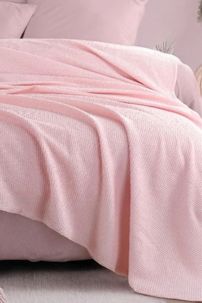 Upstyle Ecocel Pike Örtü Battal King 240x230cm Karde PudraPembe - Resim 3