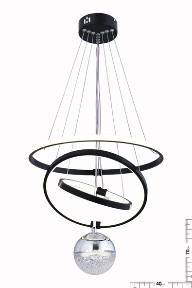 ÇEMBER TEK TOP SİYAH AVİZE - Resim 2